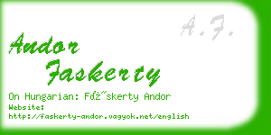 andor faskerty business card